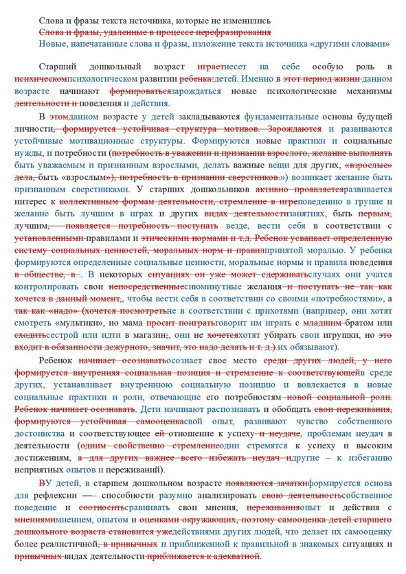 Рисунок 3 — Перефразирование, рерайт, перепечатывание текста «другими словами»