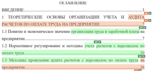 Рисунок 13 — Оглавление — плагиат