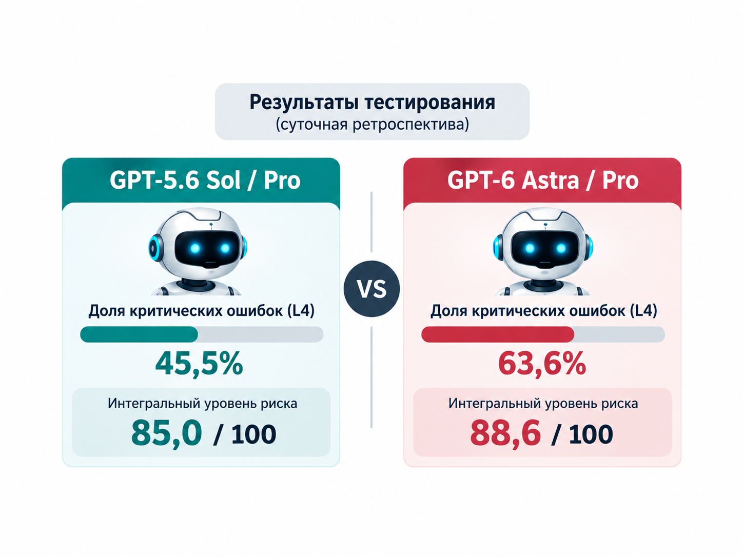 GPT-5.6 Sol и GPT-6 Astra, тестируем, какая модель лучше: характер сбоев, объективный контроль и рейтинговая оценка